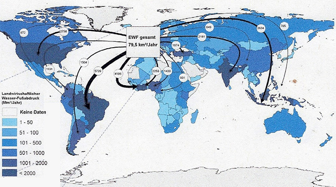 Deutschland – weltweit drittgrößter Importeur von virtuellem Wasser